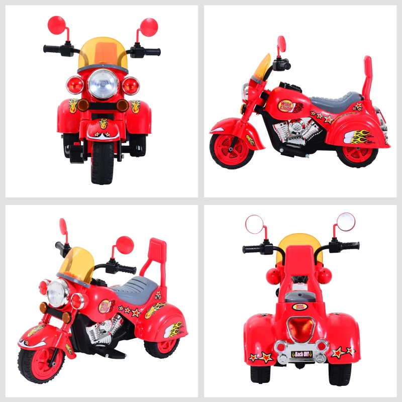 HOMCOM Kids Electric Motorbike 6V Children Ride On Motorcycle Battery Powered Toy w/ Lights Sound for 3-6 Years Old Red