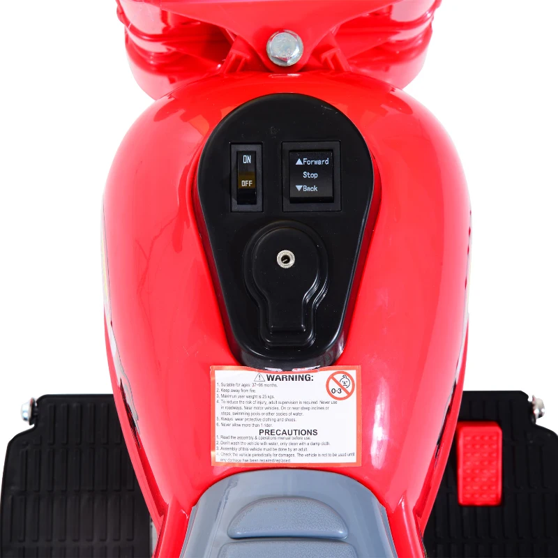 HOMCOM Kids Electric Motorbike 6V Children Ride On Motorcycle Battery Powered Toy w/ Lights Sound for 3-6 Years Old Red