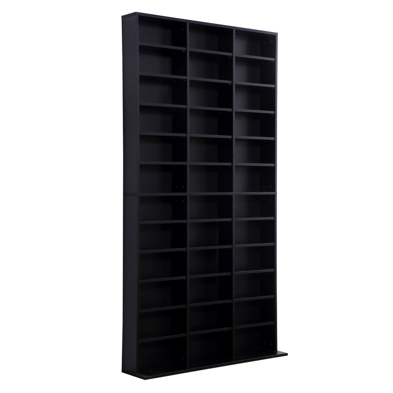 Homcom Bibliothèque Etagère Design Contemporain Noir 102 x 24 x 195 cm