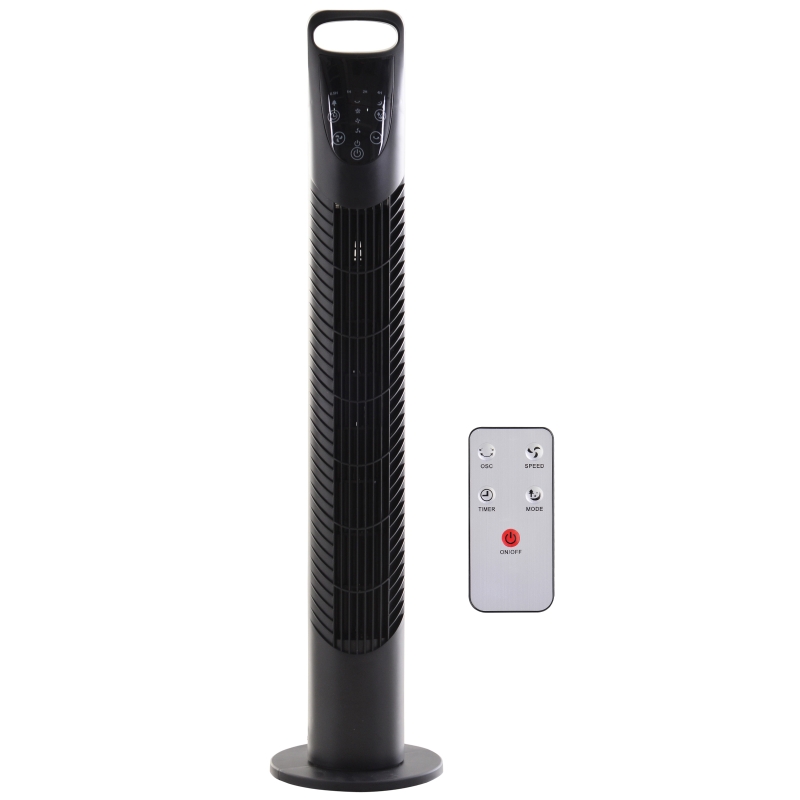 Ventilateur colonne tour oscillant 40 W avec télécommande noir