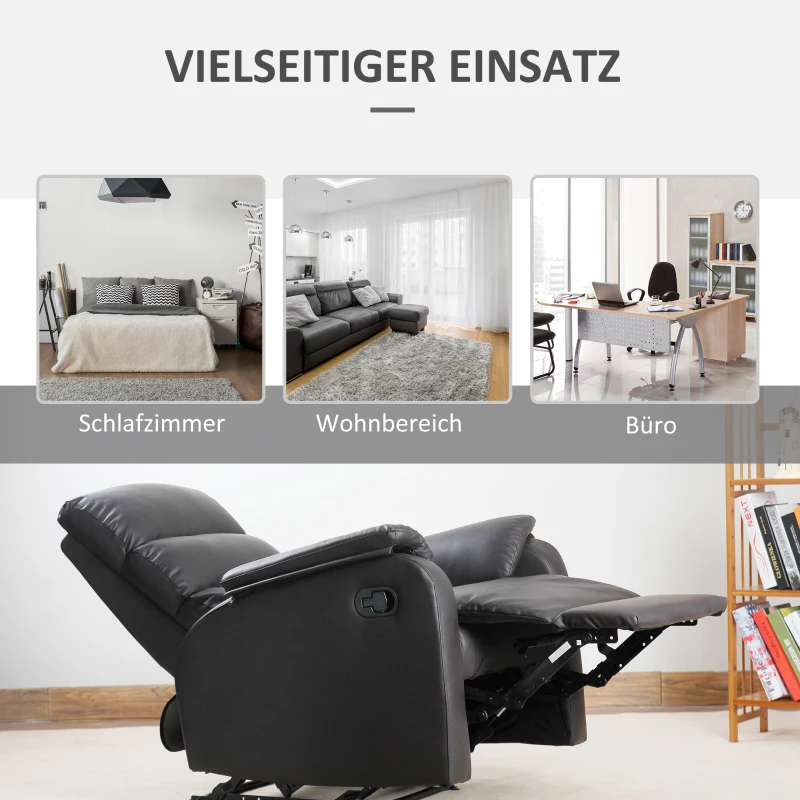 HOMCOM Recliner TV Chair Recliner Regulowana ergonomiczna stal