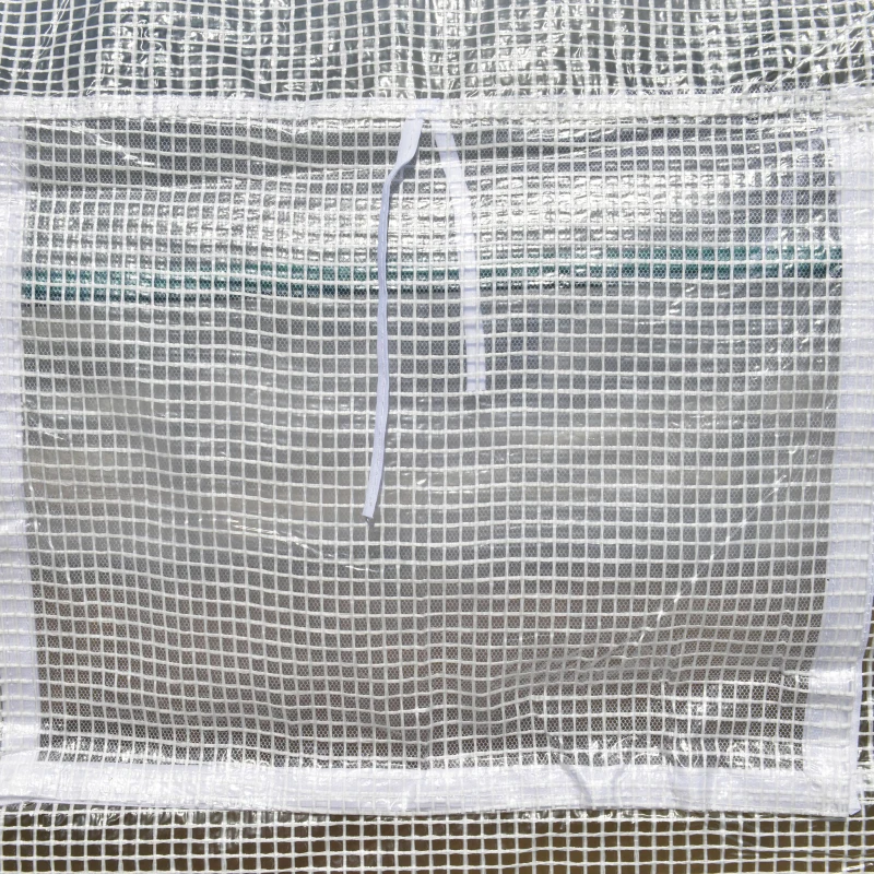 Outsunny Estufa Tipo Túnel de Jardim 600x300x200cm para Cultivo de Plantas Verduras com 8 Janelas e Porta Enroláveis com Zíper Aço Branco
