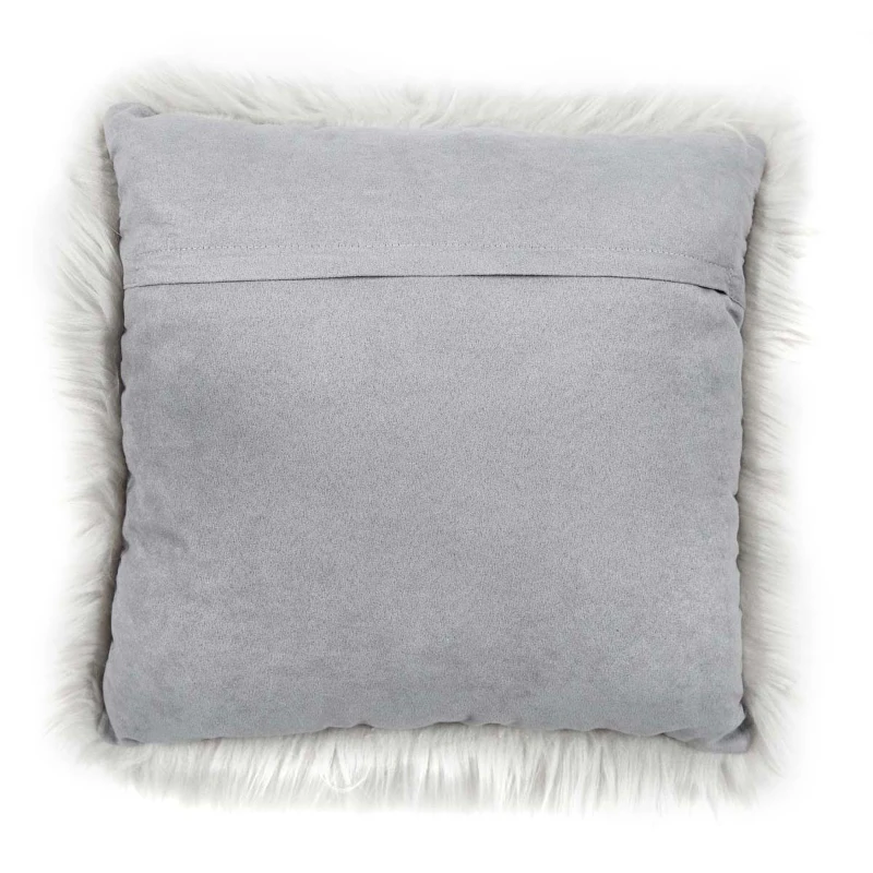 HOMCOM Kissen Kunstfell mit Füllung Silber 40 x 40 x 10 cm