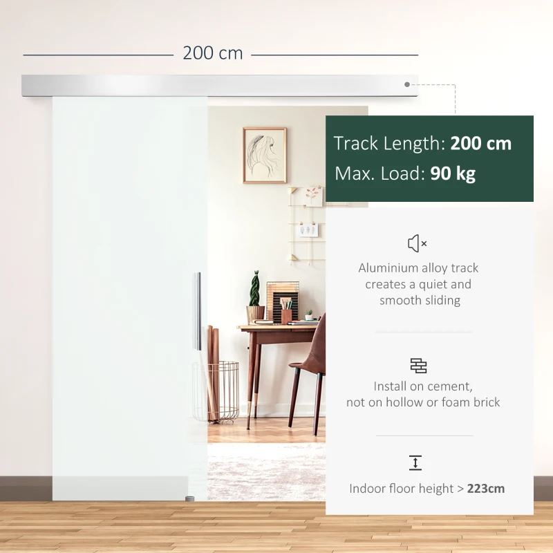 Homcom Usa Glisanta din Sticla pentru Interior, 210x75cm