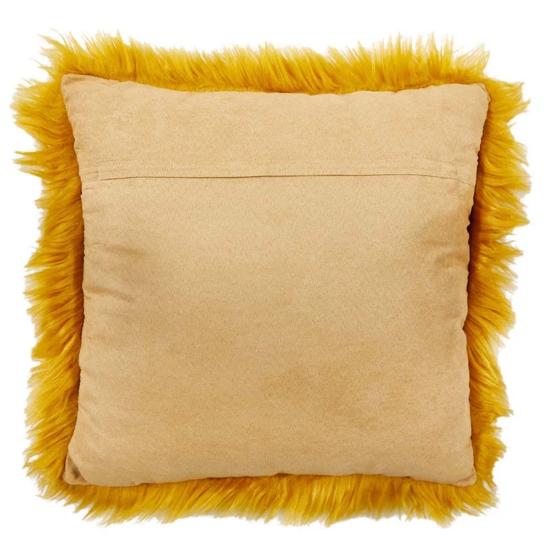 HOMCOM Kissen Kunstfell mit Füllung Gelb 40 x 40 x 10 cm