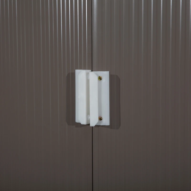 Outsunny 8.4ft x 4.7ft Steel Backyard Garden Utility Storage Tool Shed Kit Double Sliding Door Pent Roof 257 x 142 x 184cm