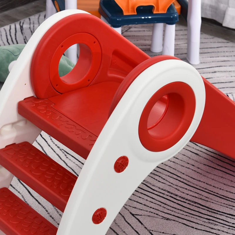 HOMCOM Folding Kids Slide Toddler Climber Slider Indoor Outdoor Toy for 3-6 Years Old Red