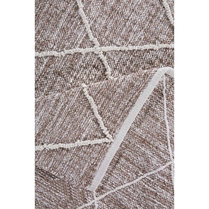 HOMCOM Teppich aus Baumwolle Braun 200 x 140 x 0,7 cm