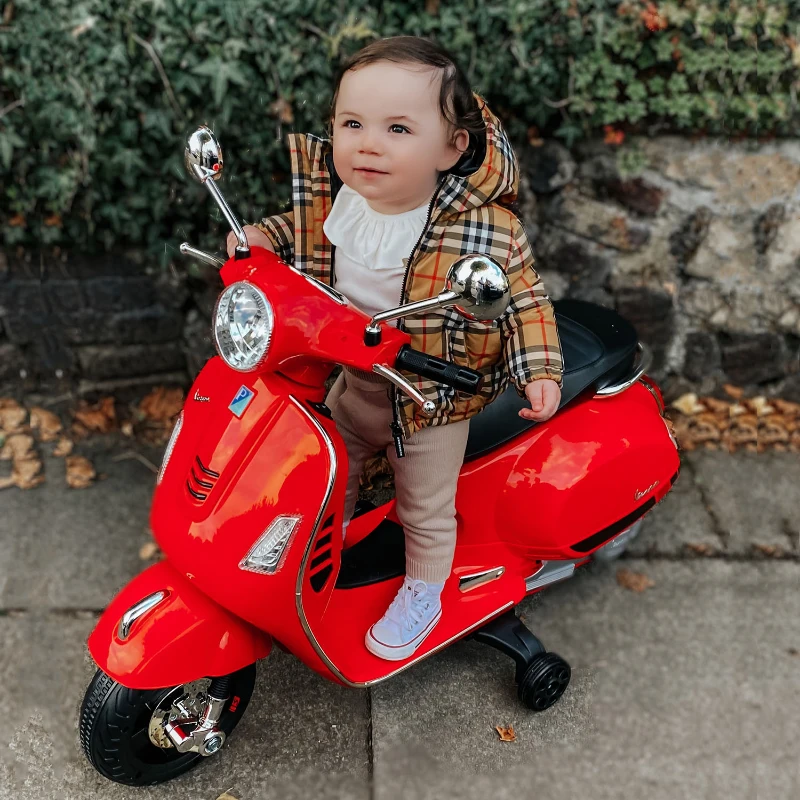 HOMCOM Kids Ride On Motorcycle, 6V, W/LED Lights-Red