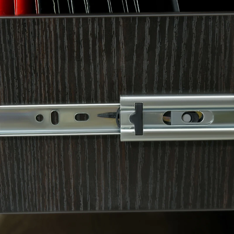 Vinsetto Cassettiera Ufficio in Legno con 2 Cassetti, Serratura e 2 Chiavi, Color Noce