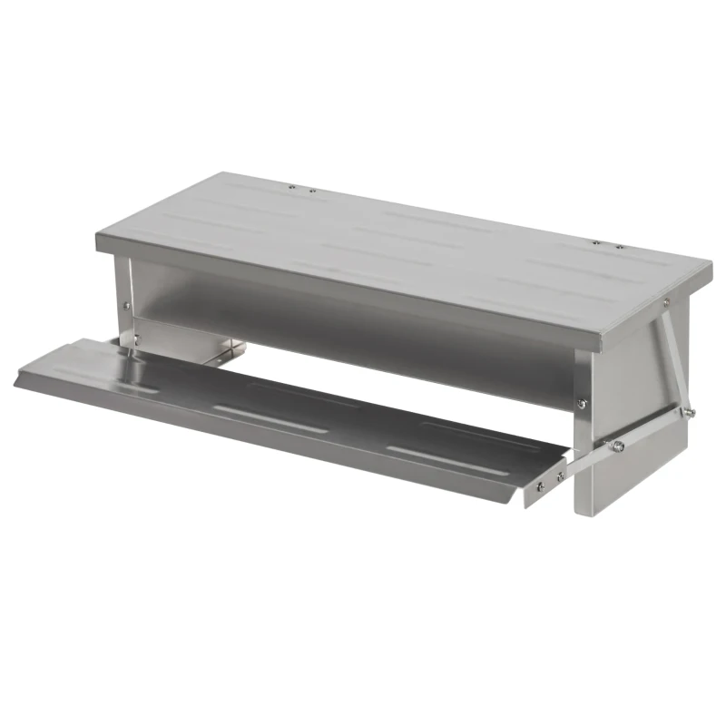 PawHut Mangiatoia per Galline 8.5 Litri 5 Polli, con Coperchio e Pedale, 56x37x18.5cm, Argento