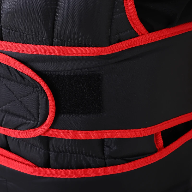 HOMCOM 15kg Men Or Women Waist Trainer Vest Adjustable Weighted w/ 38 Weight Bags  Easy Use Cardio Running Fitness Black Red For Weight Loss Exercise Workout