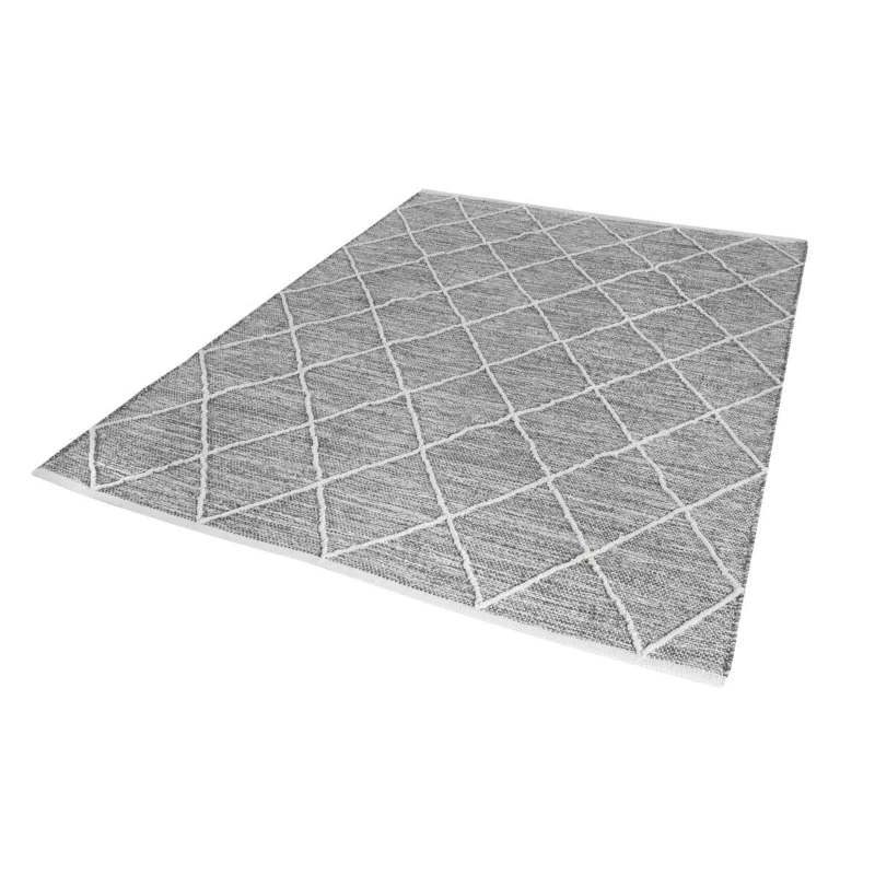 HOMCOM Teppich aus Baumwolle Grau 240 x 170 x 0,7 cm