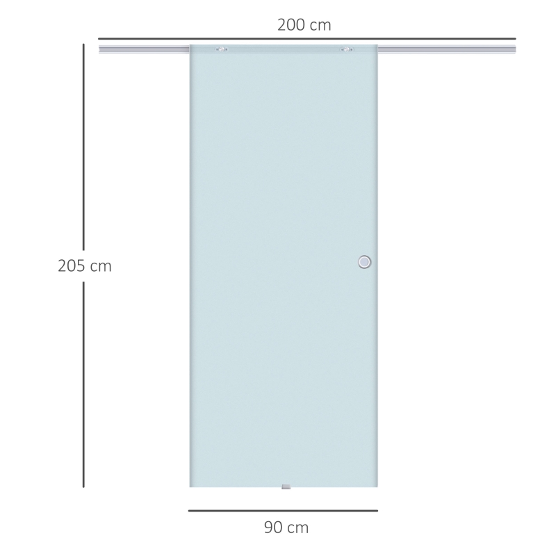 HOMCOM Usa Glisanta Interior – Sticla Securizata 90×205 cm cu sina