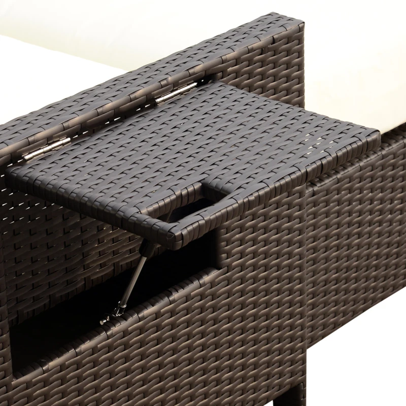 Outsunny Canapea de Gradina cu Banca Mobilier de Gradina din Ratan Maro