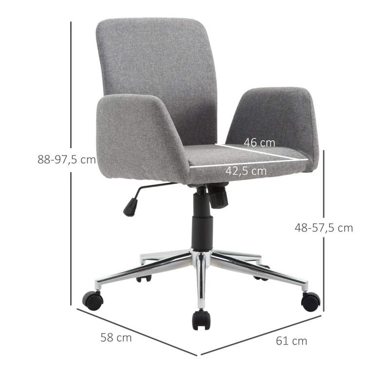 Vinsetto Swivel Office Chair Grey
