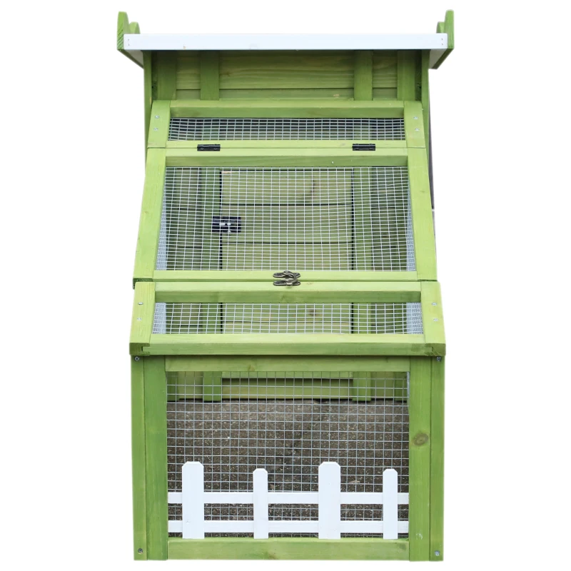 PawHut Rabbit Hutch Cage for Rabbits with Removable Wooden Tray Travel