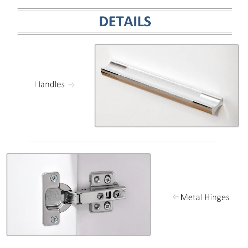 HOMCOM Wooden Cabinet with Wheels and 2 Doors 60x35x65cm White Violet