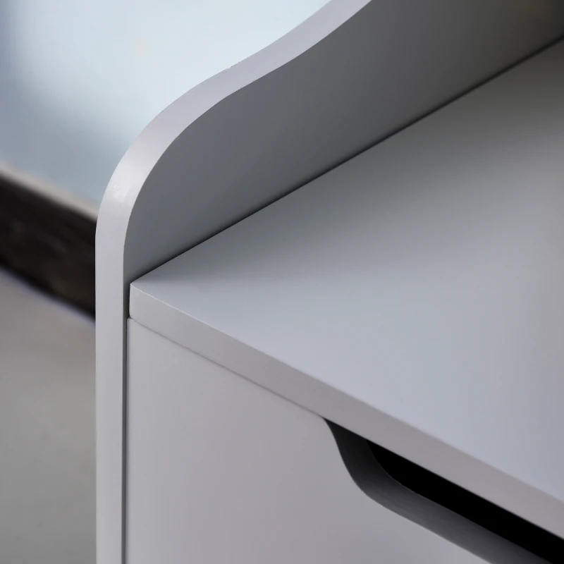 HOMCOM Wooden Kids Toy Box Children Storage Organizer Chest Safety Hinge Playroom Furniture Grey