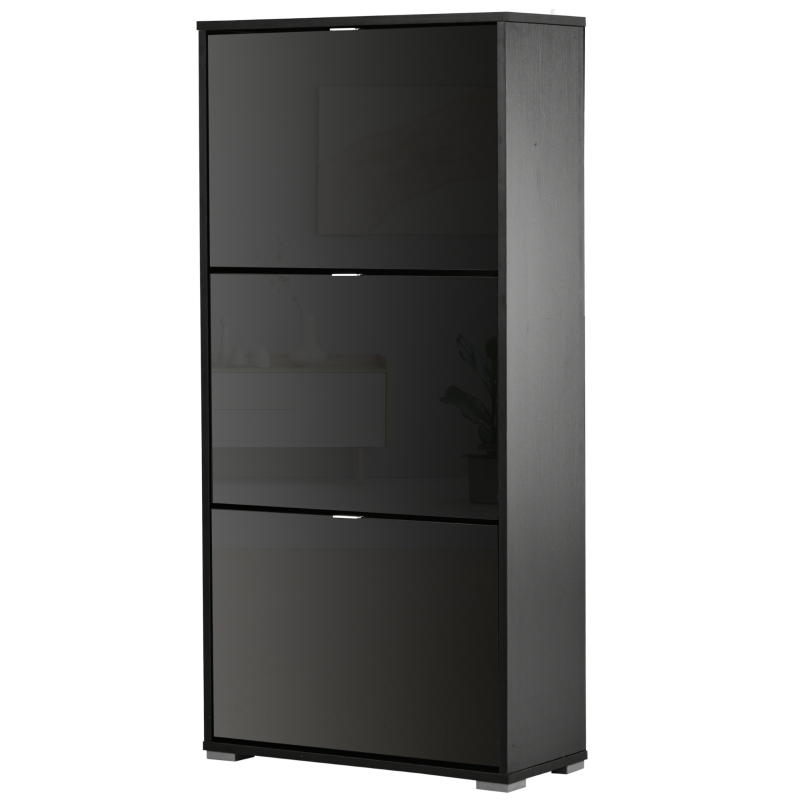 HOMCOM 6-Tier Tilting Tall Shoe Cabinet Rack Simple and Modern Storage Organization Entryway Hallway Furniture