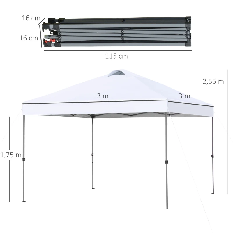 Outsunny 3 x 3m Pop Up Gazebo White