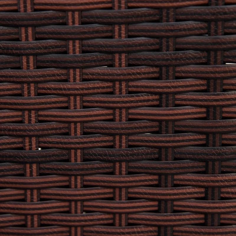 Outsunny Sofá de 2 Lugares Vime Sintético Convertível em Cama Sofá de Jardim Exterior com Almofada Mobiliário Pátio Terraço 129x63x67 cm Marrom e Bege