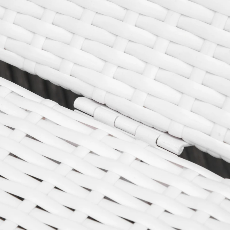 Outsunny Set 2 Sezloguri de Gradina in PE Rattan cu Perna Captusita Alba