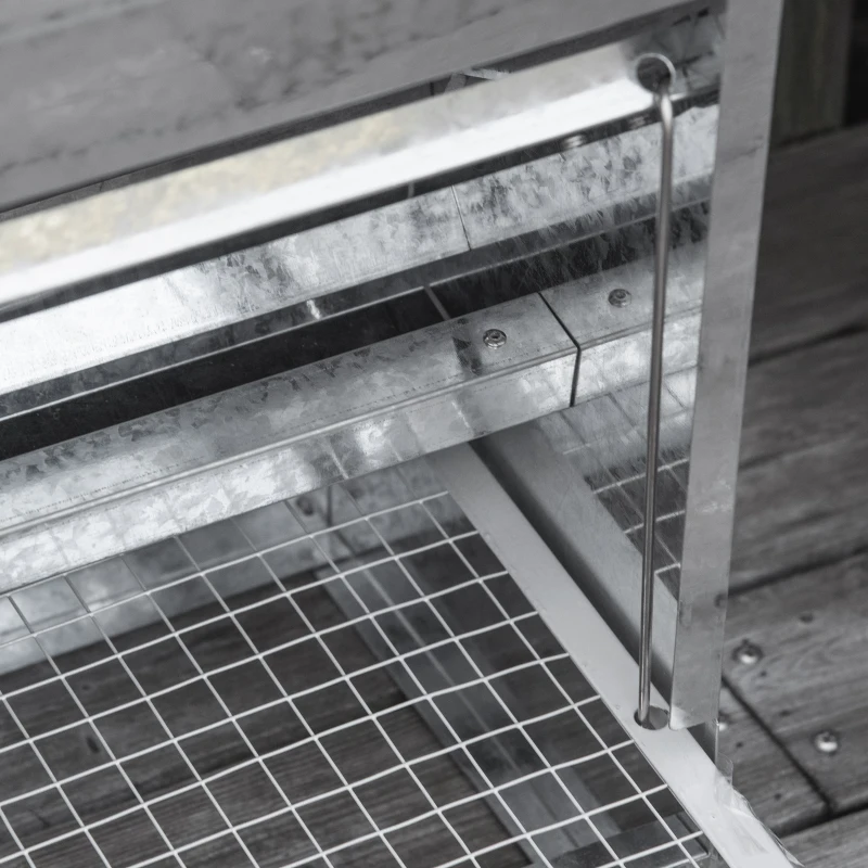 PawHut Mangiatoia per Galline 22 Litri 4 Polli, con Coperchio e Pedale, 51x38x40.5cm, Argento