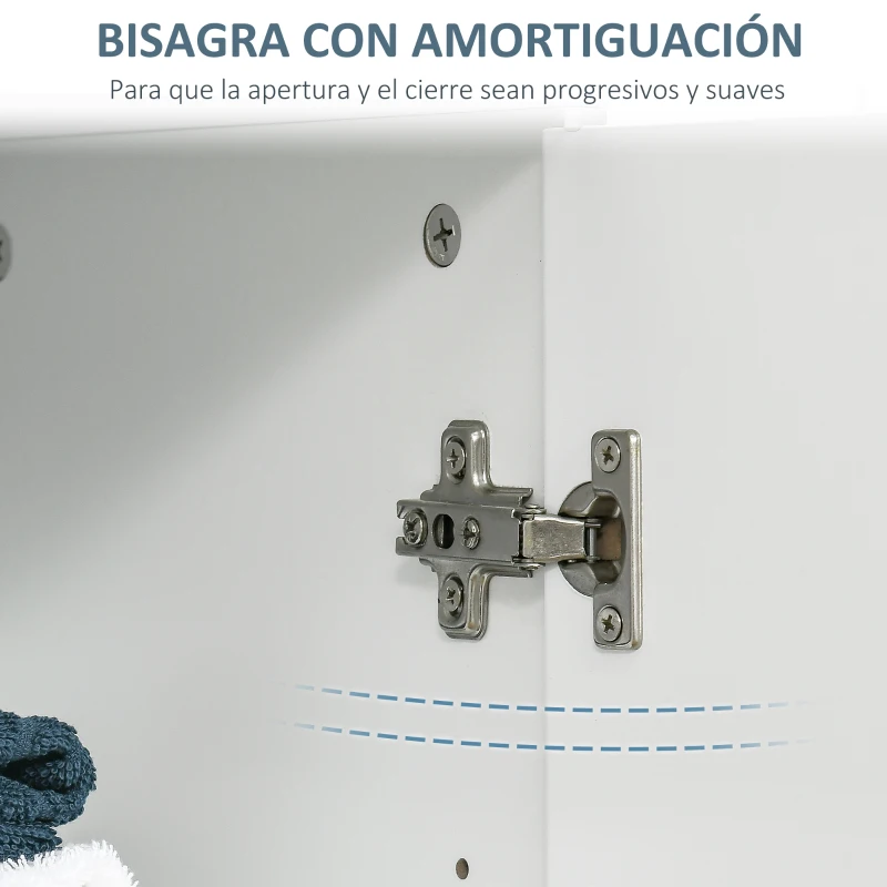 kleankin Modern Bathroom Floor Cabinet, Free Standing Linen Cabinet, Storage Cupboard with 3 Tier Shelves, White