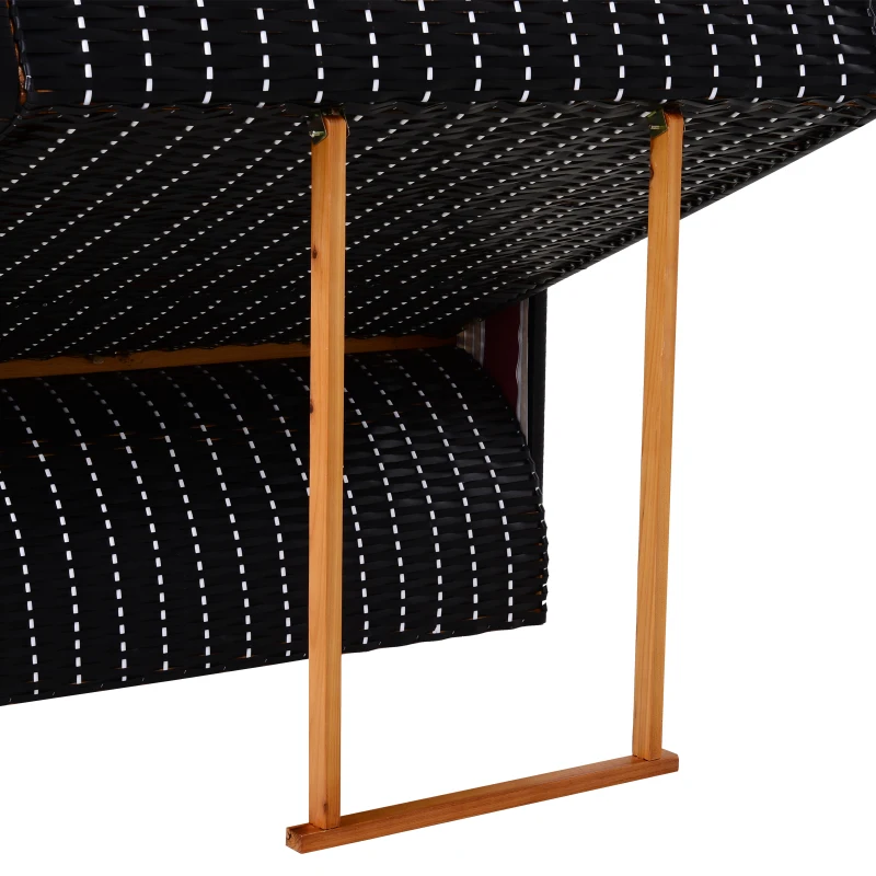 Outsunny leżak dwuosobowy z daszkiem, leżak dwuosobowy z uchwytami na napoje, szezlong, 5-stopniowa regulacja oparcia, rattan z PE, leżak dwuosobowy z daszkiem leżak dwuosobowy szezlong podnóżek rattan z PE, 118 x 79 x 150 cm rattan czerwony