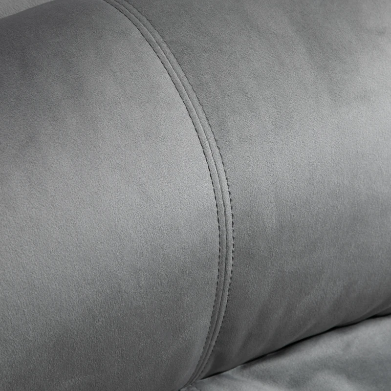 HOMCOM Manual Recliner Armchair, Velvet-Touch Polyester Fabric Upholstered Rocking Chair w/ Footrest, Armrest