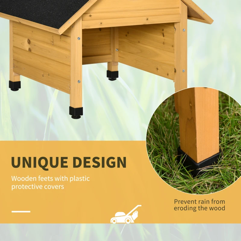 OUTSUNNY Automatic Lawn Mower Shed with Bituminous Felt Roof & Feet Covers, Outdoor Storage, Solid Wood, 75 x 76 x 70cm