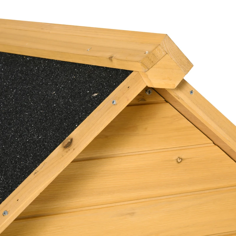 OUTSUNNY Automatic Lawn Mower Shed with Bituminous Felt Roof & Feet Covers, Outdoor Storage, Solid Wood, 75 x 76 x 70cm