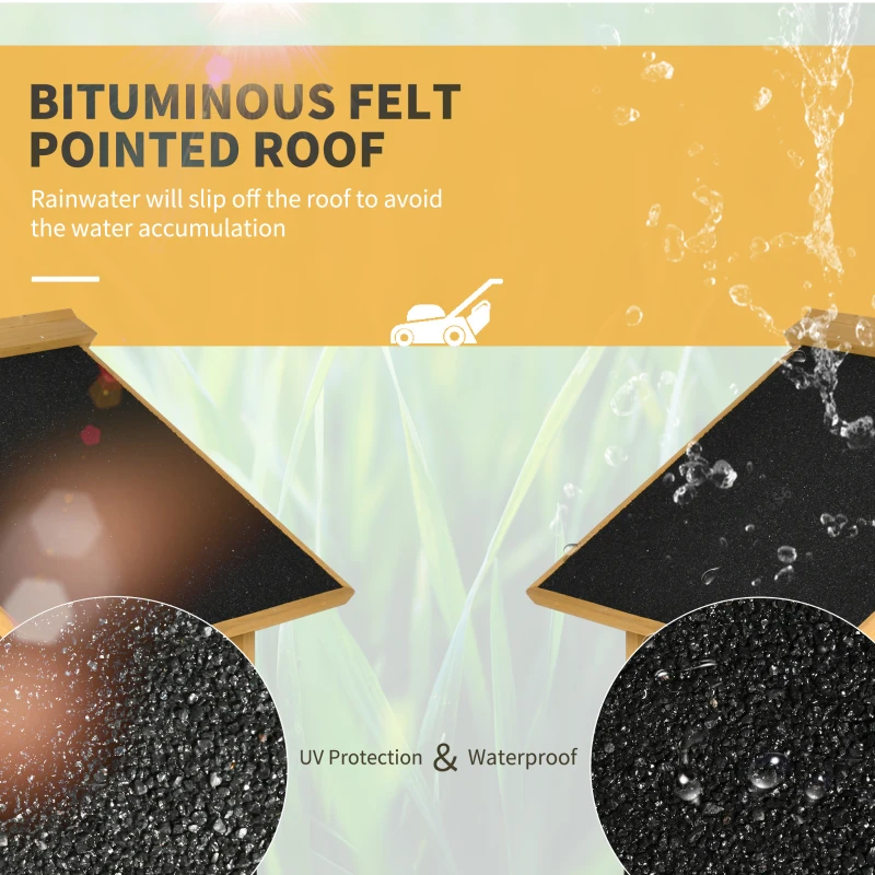 OUTSUNNY Automatic Lawn Mower Shed with Bituminous Felt Roof & Feet Covers, Outdoor Storage, Solid Wood, 75 x 76 x 70cm