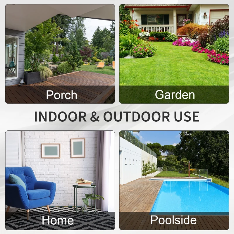 Outsunny 3 Seater Rattan Sofa, All-Weather Wicker Weave Metal Frame Chair with Fire Resistant Cushion, Brown