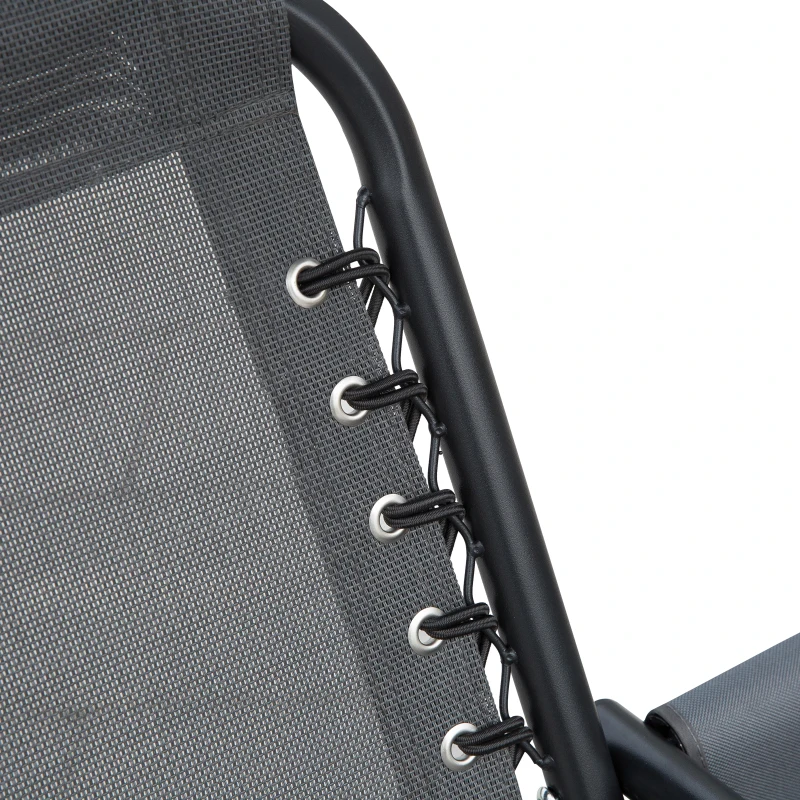 Outsunny 2-Seat Swing Chair Middle Table Steel Frame Adjustable Canopy Sling Seats Grey