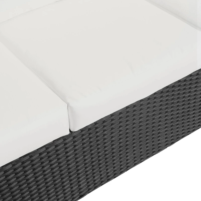 Outsunny Rattan 3-Seater Sofa-Black