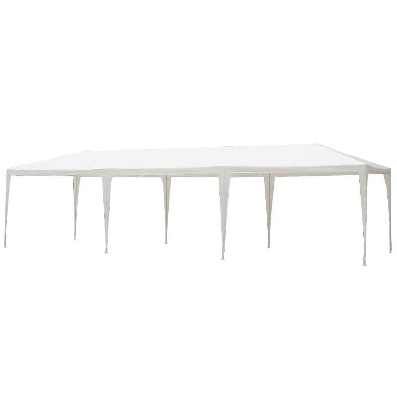 Outsunny 9 x 3 m Party Tent Gazebo Marquee Outdoor Patio Canopy Shelter with Windows and Side Panels White