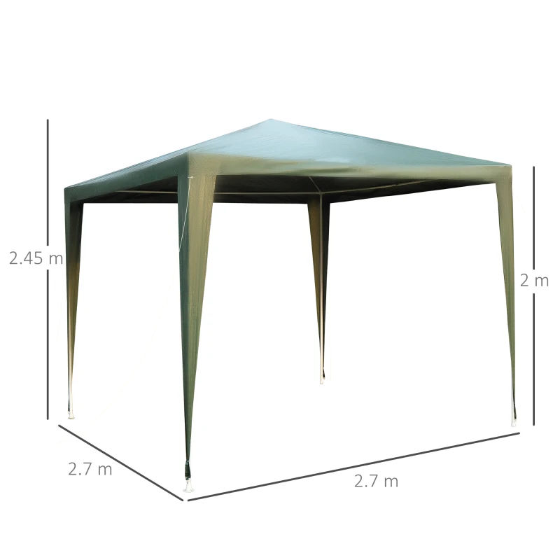 Outsunny 2.7m x 2.7m Garden Gazebo Marquee Party Tent Wedding Canopy Outdoor(Green)