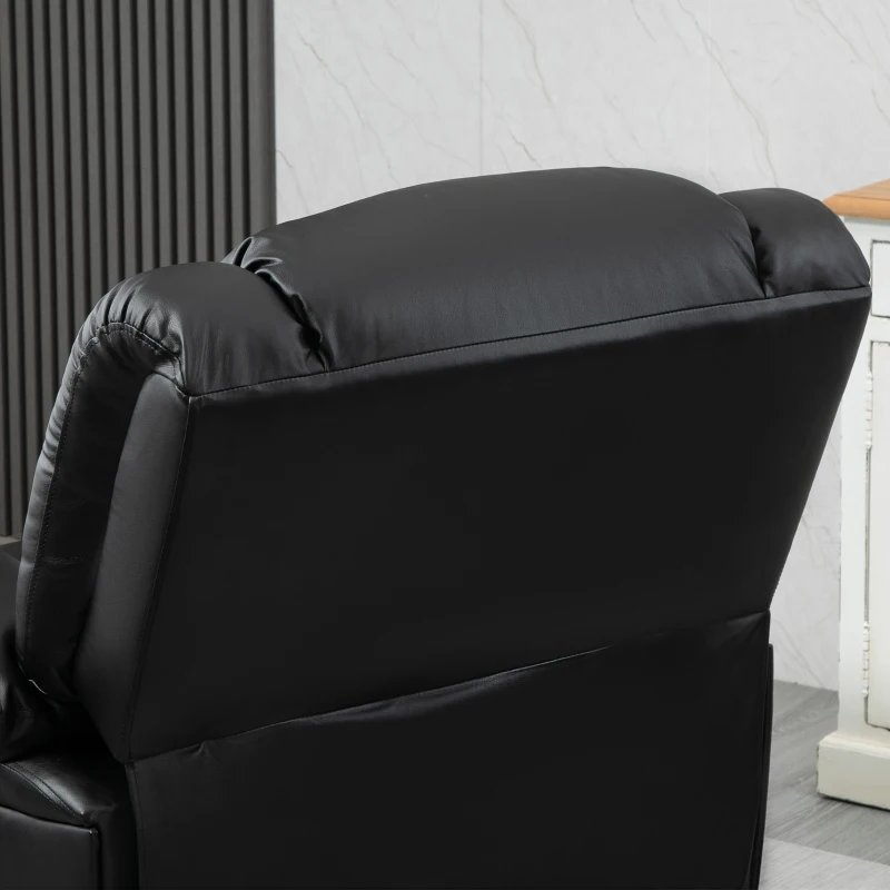 HOMCOM Poltrona Relax Reclinabile con Maniglia e Tasche Laterali, 100x89x100cm, Nera
