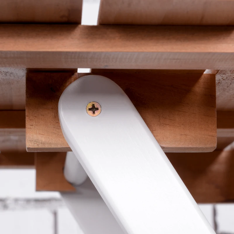 Outsunny Conjunto de Muebles de Jardín de 3 Piezas Muebles de Exterior Plegable con 1 Mesa y 2 Sillas de Madera para Terraza Patio Balcón Natural