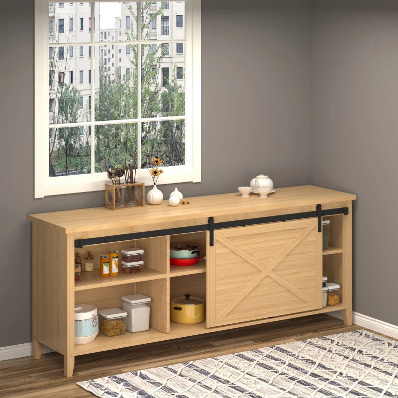 System do drzwi przesuwnych HOMCOM prowadnica do drzwi przesuwnych okucia do drewnianych drzwi przesuwnych akcesoria stal węglowa kolor czarny 183 x 0,6 x 18 cm