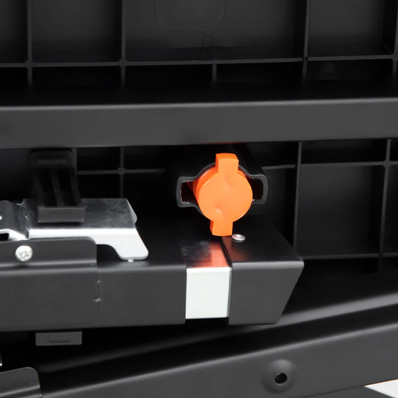 DURHAND Banco de Trabajo 5 en 1 Mesa de Trabajo con Altura Ajustable en 3 Niveles Patas Retráctiles 4 Ruedas Carga 150 kg Como Caballete de Sierra para Taller Garaje 105x74x80 cm Negro