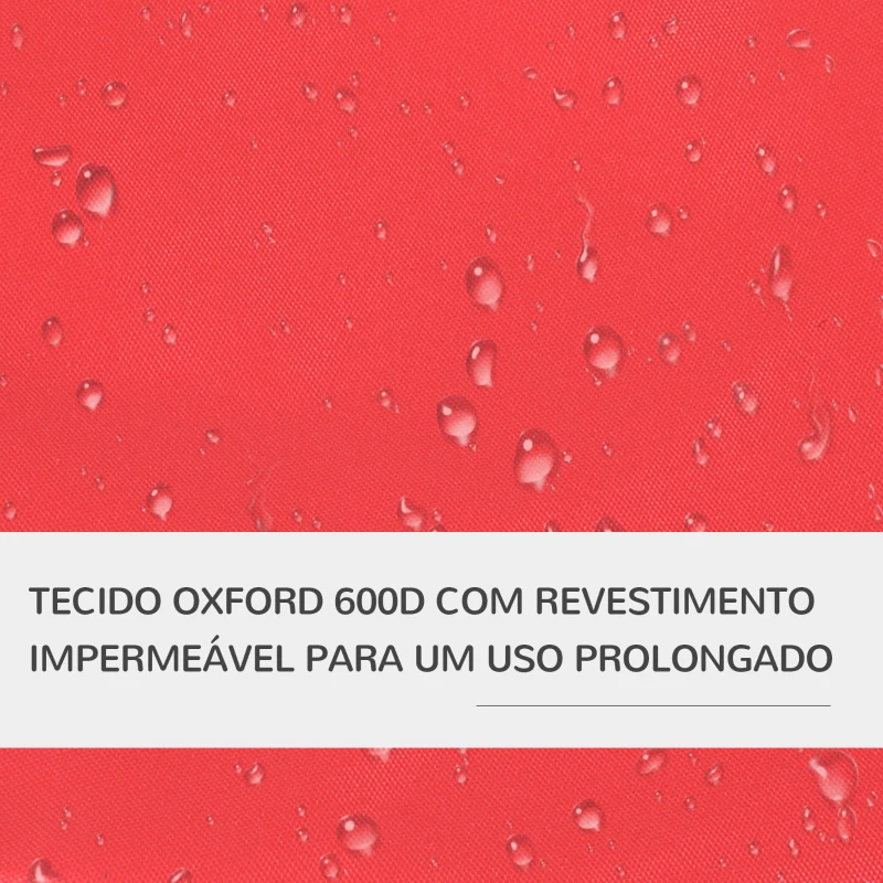 PawHut Carrinho para Animais de Estimação Dobrável para Cães com Capô Ajustável Cesta de Armazenamento e Rodas com Freio Tecido Oxford Estrutura de Aço 74x46x94cm Vermelho