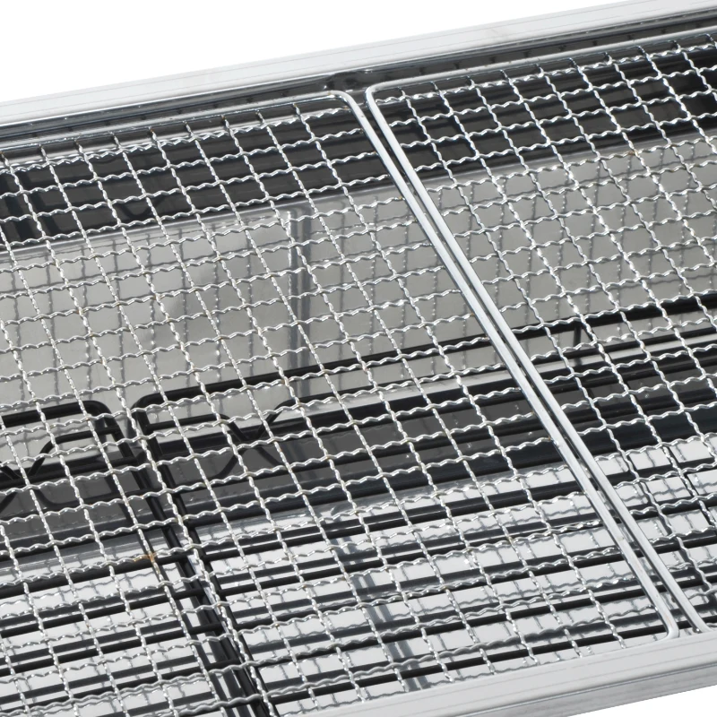 Outsunny Portable Charcoal BBQ Grill, Stainless Steel,73Lx33Wx71H cm-Silver