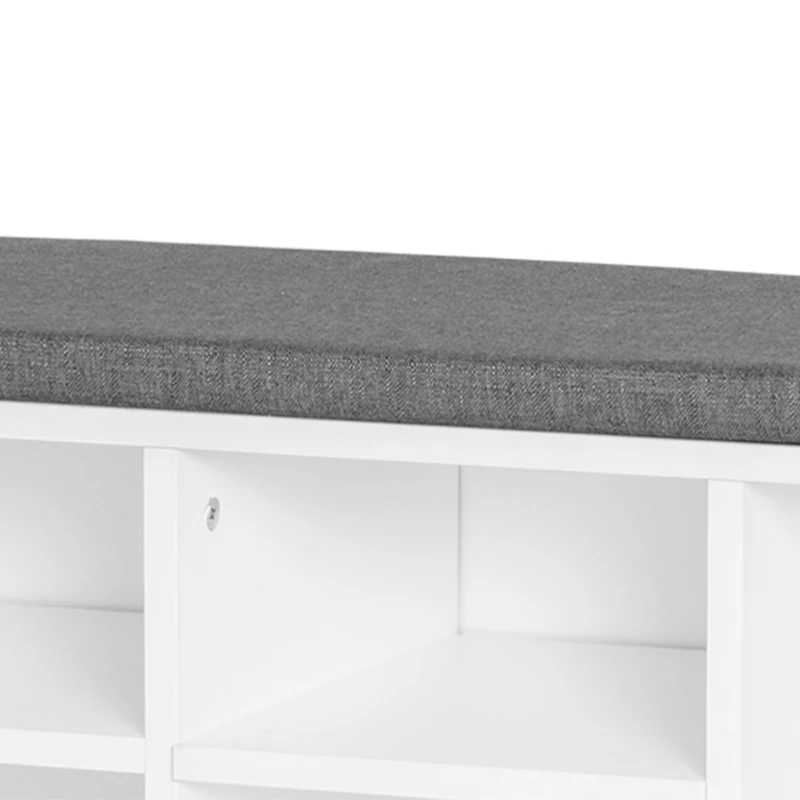 Homcom Bancuta Pantofi – 104×30×48 cm, Alb/Gri cu Rafturi Reglabile