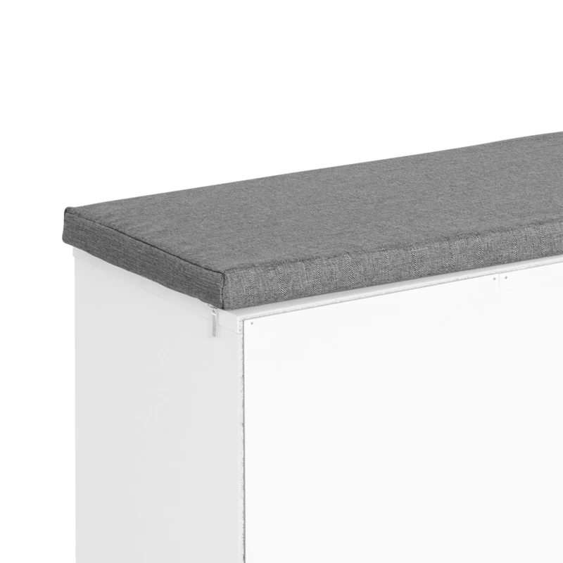 Homcom Bancuta Pantofi – 104×30×48 cm, Alb/Gri cu Rafturi Reglabile
