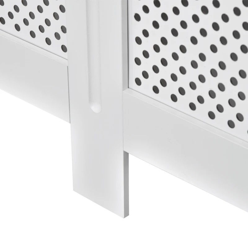 HOMCOM Carcasă Modernă pentru Calorifer, Model cu Gratii din MDF, Design cu Lamele pentru Casă și Birou, 111,5x82x19 cm, Alb(m-9)