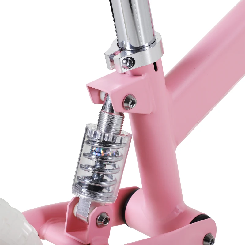 HOMCOM kinderloopfiets schokdemper loopstoeltje loopfiets 2-5 jaar PP roze