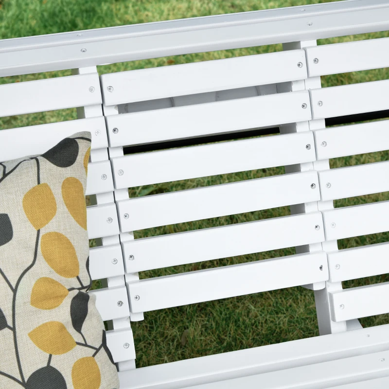 Outsunny hangbank 2-3 zits dennenhout 150 x 75 x 53 cm wit